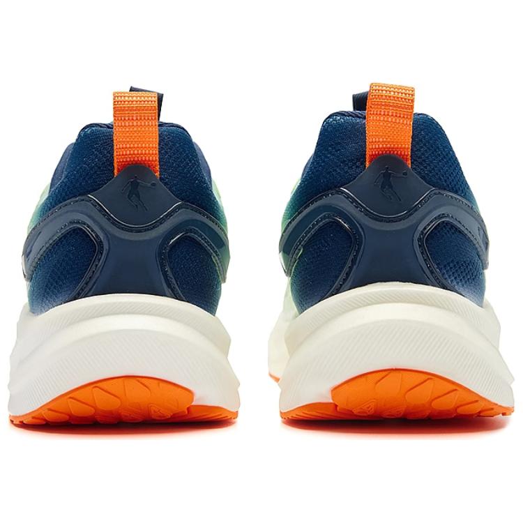 QIAODAN Fabric Slip Resistant Abrasion Resistant Low top Running Shoes Men’s White Green Blue