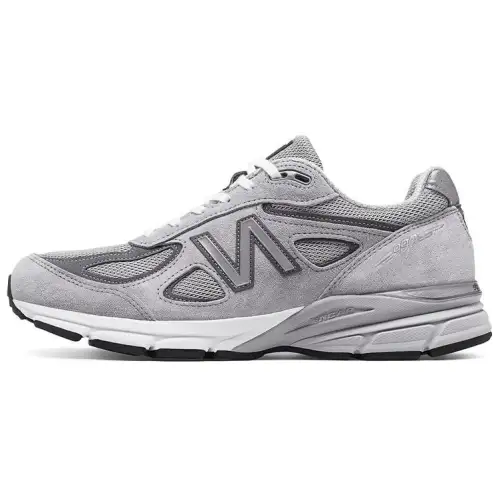 New Balance NB 990 V4 retro thick sole fabric artificial leather pigskin shock-absorbing and wear-resistant low-top running shoes men and women same style original gray
