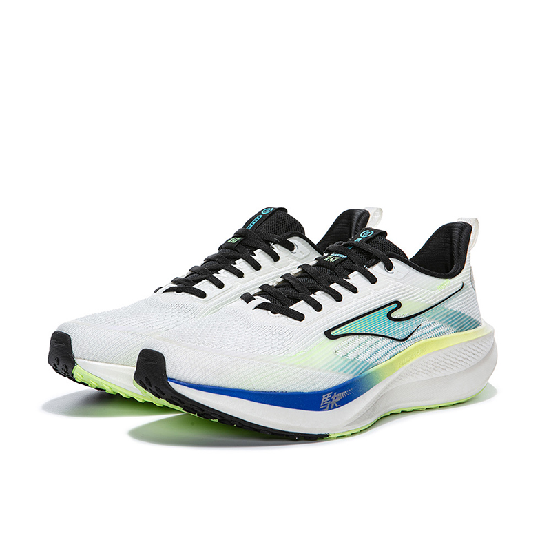 Erke Cushioning Slip Resistant Abrasion Resistant Breathable Lightweight Low top Running Shoes Men’s White Blue