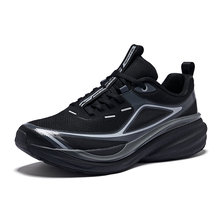Erke Vertical 1.0 Fabric Cushioning Rebound Cushioning Rebound Low top Running Shoes Men’s Jet Black Carbon Gray
