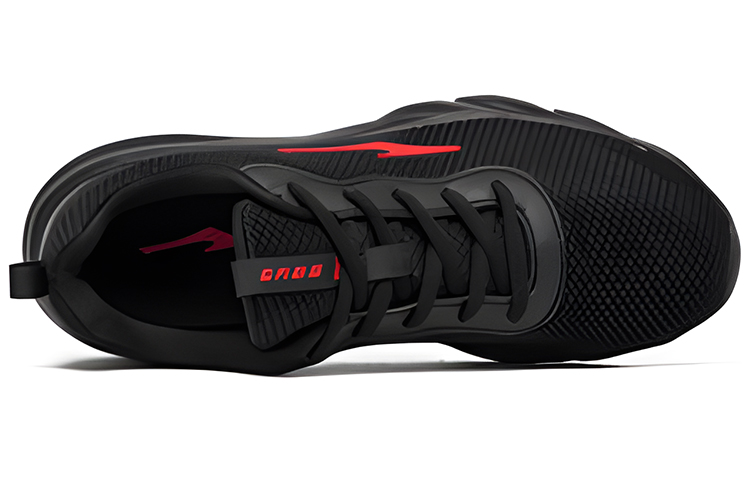 Erke Shock Absorbers Slip Resistant, Abrasion Resistant, Breathable Low Top Running Shoes Men’s Black Red