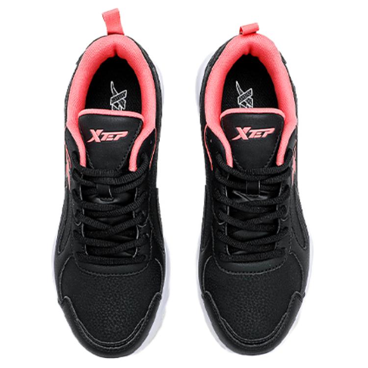 XTEP Cushioning Waterproof Lightweight Low top Casual Running Shoes Women’s Black Vibrant Pink