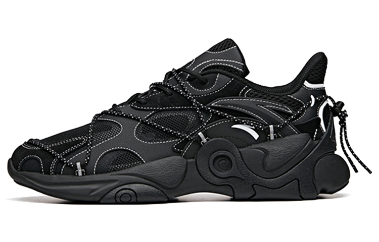 Anta Cushioning Slip Resistant Abrasion Resistant Breathable Low top Running Shoes Men’s Black
