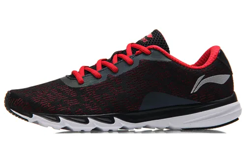 Li Ning Wind Lightweight Reflective Slip Resistant Low top Running Shoes Unisex Black Red