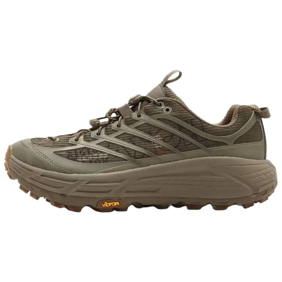 HOKA ONE ONE Mafate Three 2 Abrasion Resistant Low top Running Shoes Unisex Khaki Green