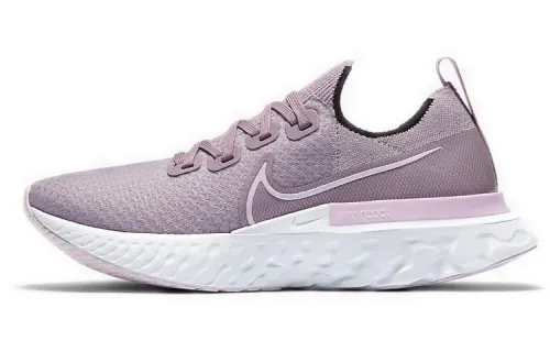 Nike React Infinity Run Flyknit 1 Cushioning Foam Comfortable Sports Fabric Shock Absorbing Anti-Slip Wear-Resistant Lightweight Low-top Casual Running Shoes Women's White Purple