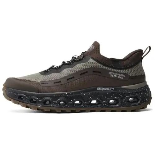 Skechers GLIDE STEP At Breathable Height Increasing Low top Casual Shoes Men's Brown Black