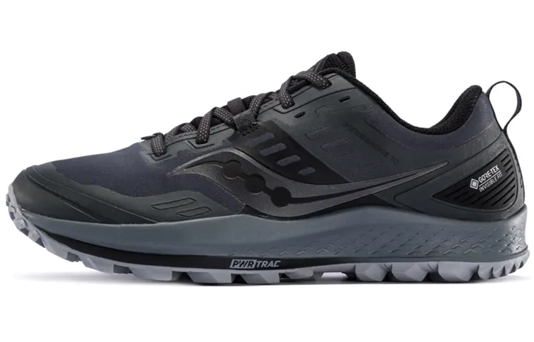 Saucony Mesh Slip Resistant, Abrasion Resistant, Lightweight Low top Running Shoes Men's Gray Black