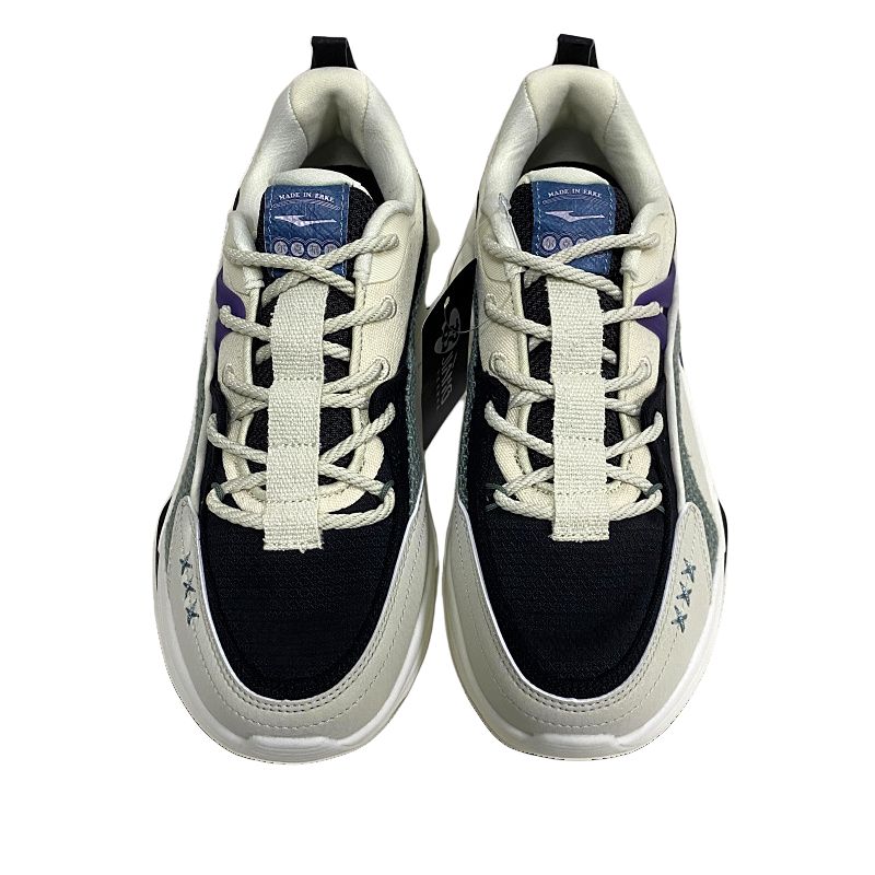 Erke Jiang Rebound Cushioning Breathable Cushioning Breathable Low top Running Shoes Men’s Black Purple
