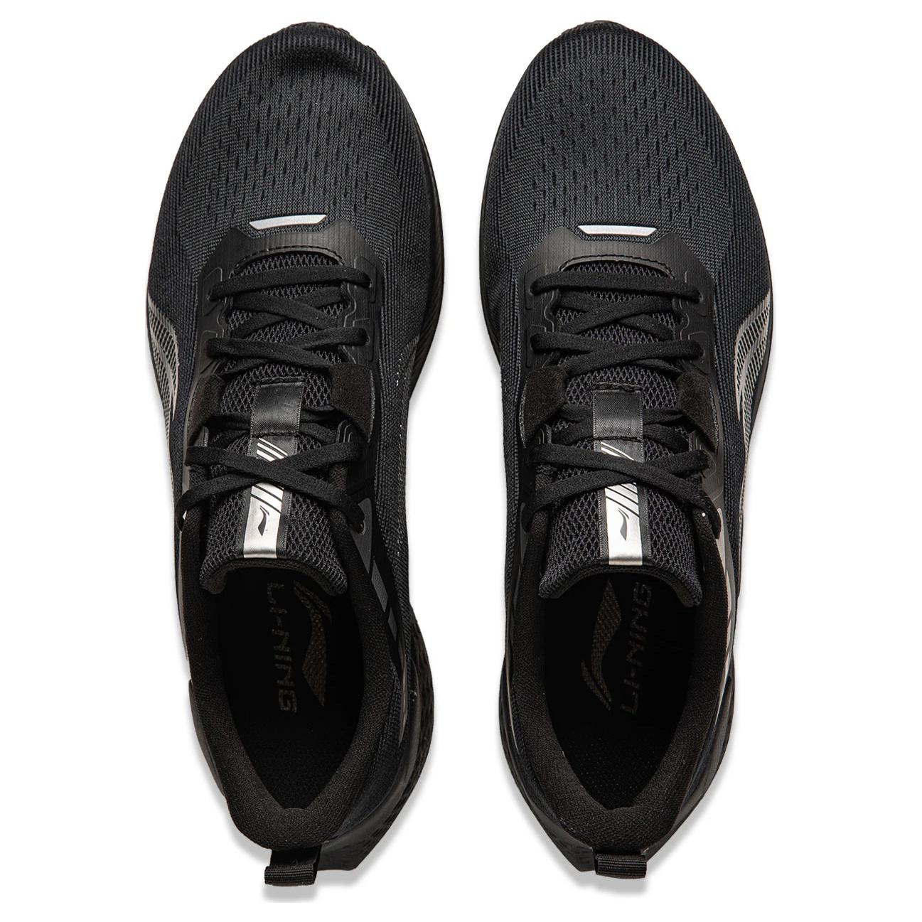 Li Ning Comfortable And Breathable Fabric Cushioning, Wear Resistant Low top Running Shoes Men’s Black