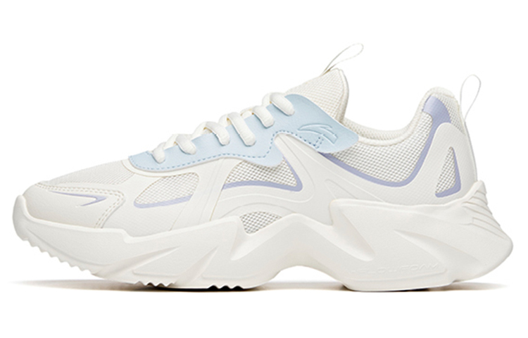 ANTA Running Shoes Women’s Low Top Ivory White/Light Blue/Poplar Catkin Purple