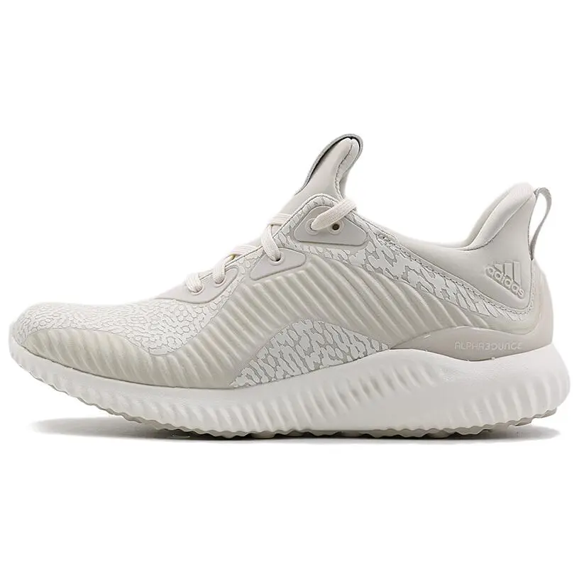 Adidas AlphaBounce Slip Resistant Abrasion Resistant Running Shoes Women's Ecru