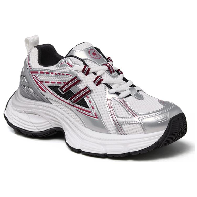 CAMEL Cushioning, Wear Resistant Low top Running Shoes Women’s White Silver Red