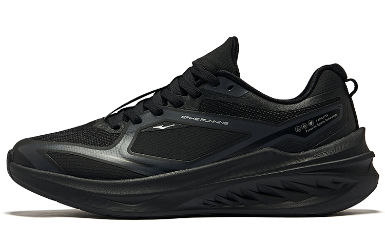 Erke Cushioning Abrasion Resistant Breathable Low top Running Shoes Men’s Jet Black Carbon Gray