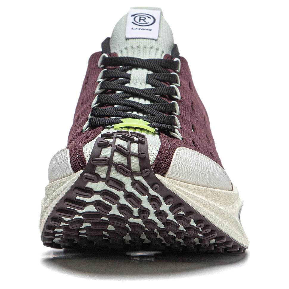 Li Ning Cushioning Slip Resistant Low top Running Shoes Unisex Umber Green