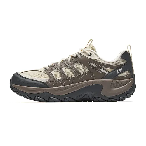 Anta Cushioning Breathable Low top Casual Running Shoes Men's Beige Gray
