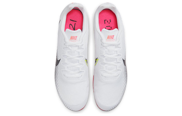 Кроссовки Nike Zoom Rival M 9 (белые с черным и розовым) — Белый / чёрный / розовый — фото 4