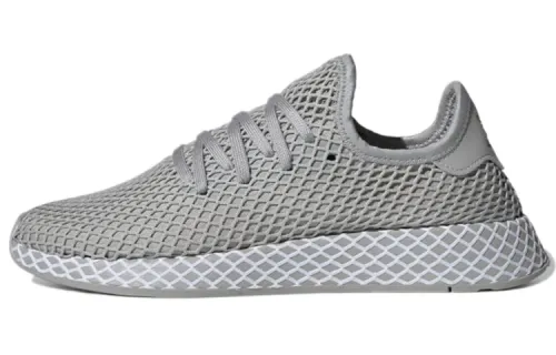 Adidas Originals Deerupt Casual Mesh, Textile Slip Resistant And Breathable Low top Running Shoes Unisex Gray Green
