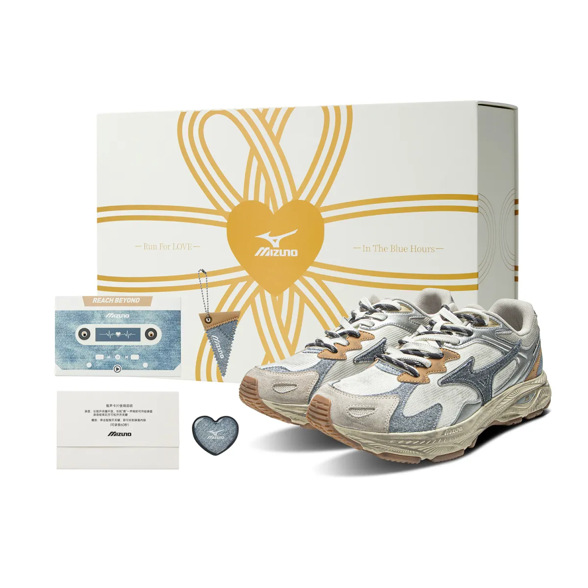 Mizuno Racer S Fabric Low top Thickened Rubber EVA Midsole Casual Running Shoes Unisex Silver Brown