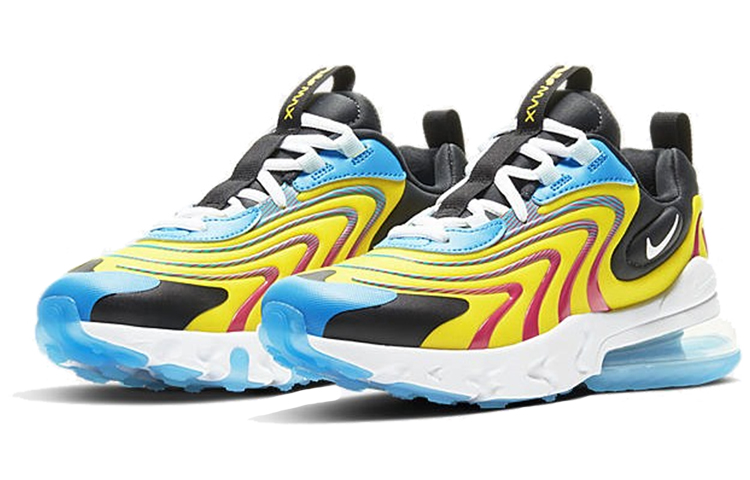 Кроссовки Nike Air Max 270 React 2020 (сине-желтые) — фото 3