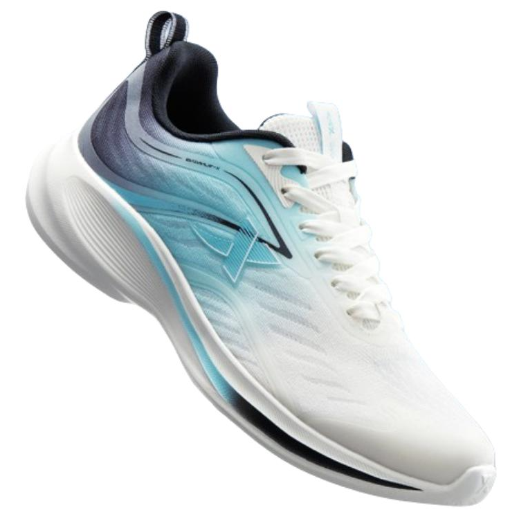 XTEP Cushioning Slip Resistant Breathable Lightweight Low top Running Shoes Men’s White Blue Black