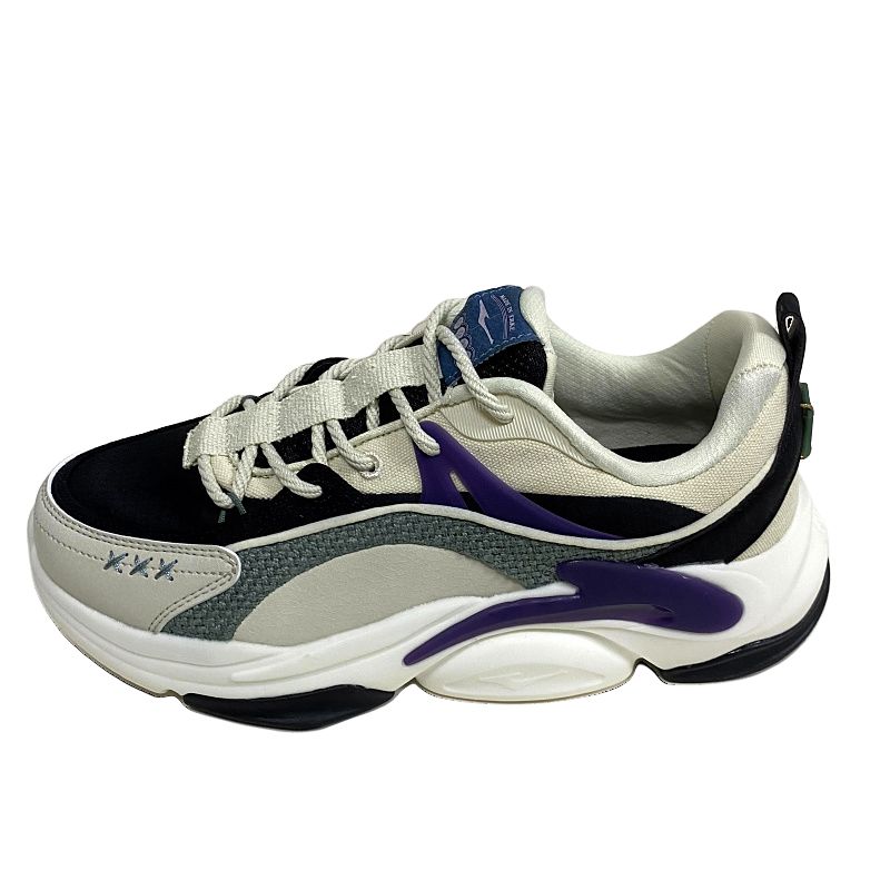 Erke Jiang Rebound Cushioning Breathable Cushioning Breathable Low top Running Shoes Men’s Black Purple