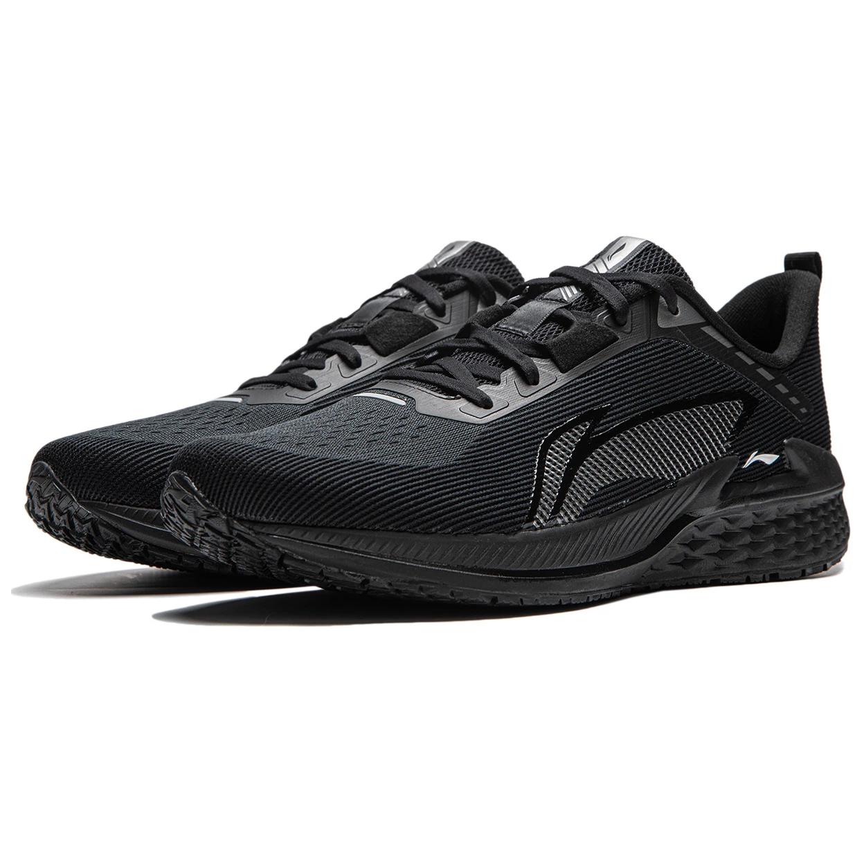Li Ning Comfortable And Breathable Fabric Cushioning, Wear Resistant Low top Running Shoes Men’s Black