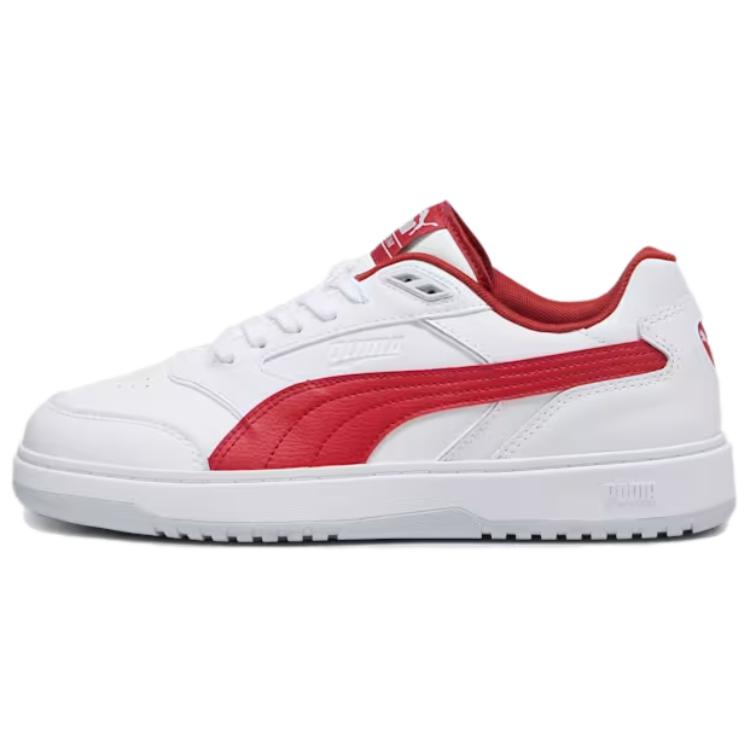 PUMA Doublecourt Comfortable And Lightweight Low top Casual Shoes Unisex White Red