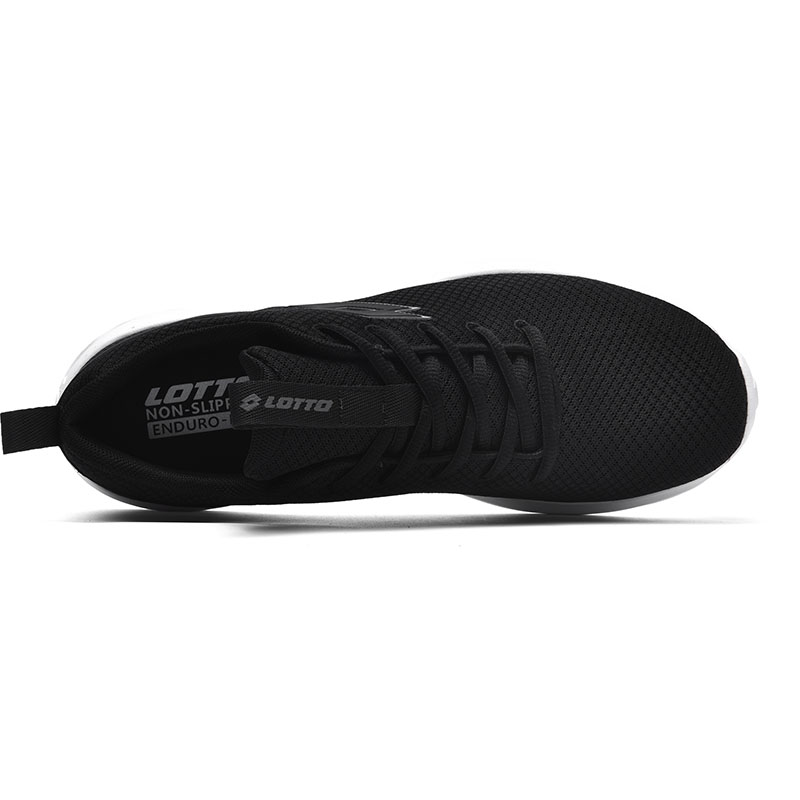 LOTTO Textile, Synthetic Leather Cushioning Slip Resistant Breathable Low top Running Shoes Men’s Black