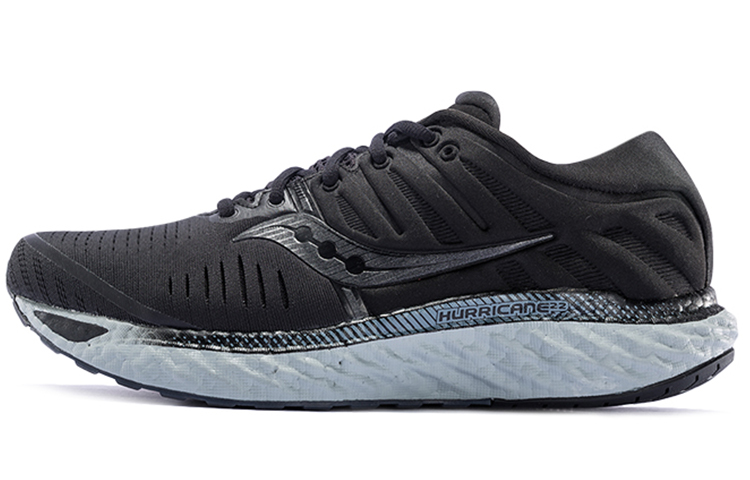 Saucony Hurricane Mesh Cushioning Lightweight Slip Resistant Support Low top Running Shoes Men’s Black Gray