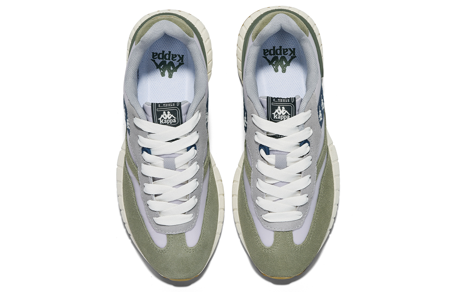 Kappa Slip Resistant Low top Running Shoes Unisex Gray Green