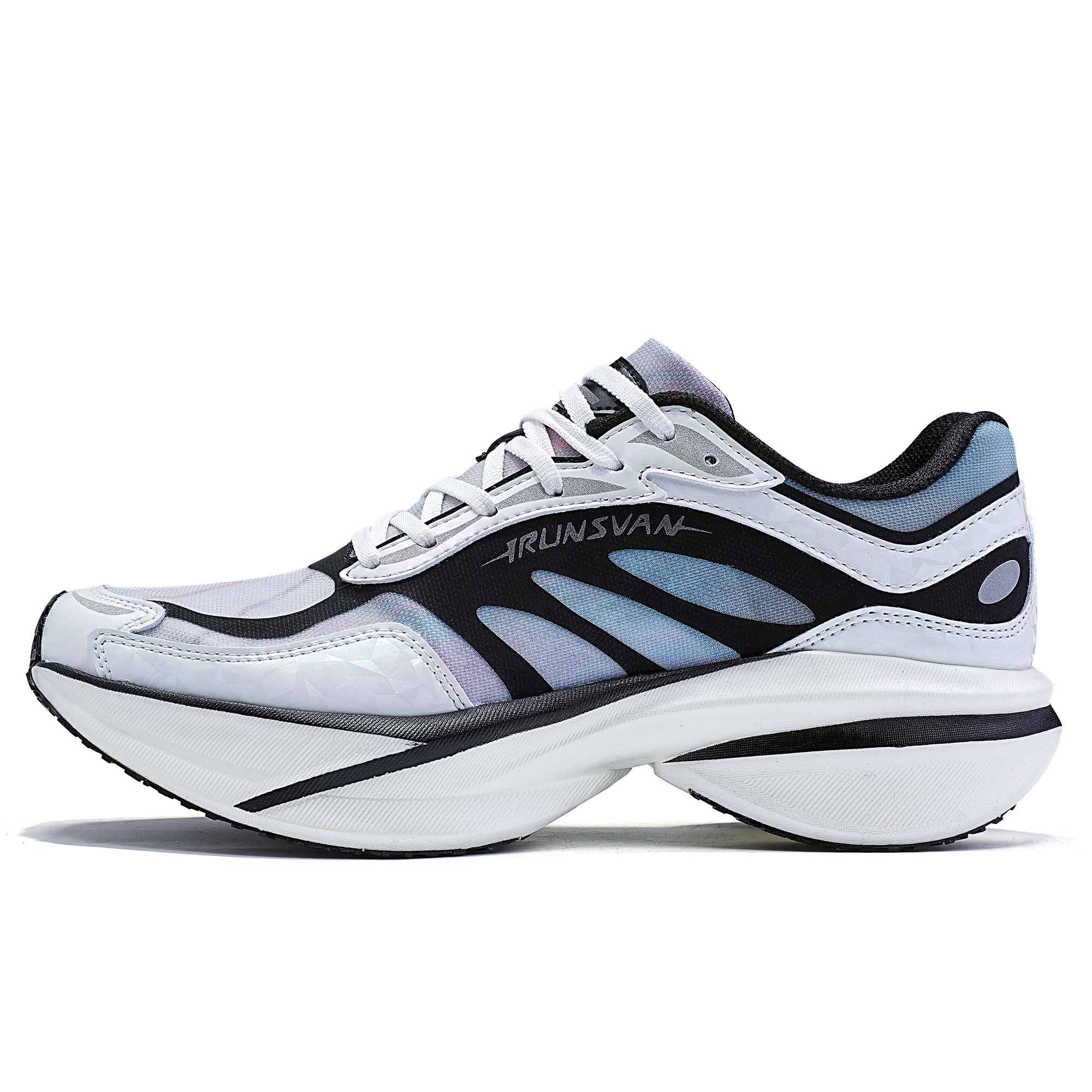 IRUNSVAN Low top Running Shoes Unisex Lunar Surface Gray Galaxy Blue