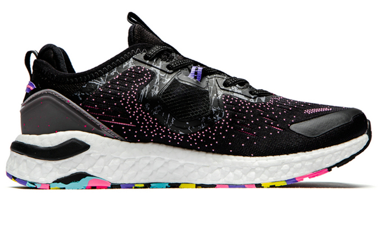 XTEP Dynamic Foam X2 Fabric Cushioning Abrasion Resistant Breathable Low top Running Shoes Women’s Black Red