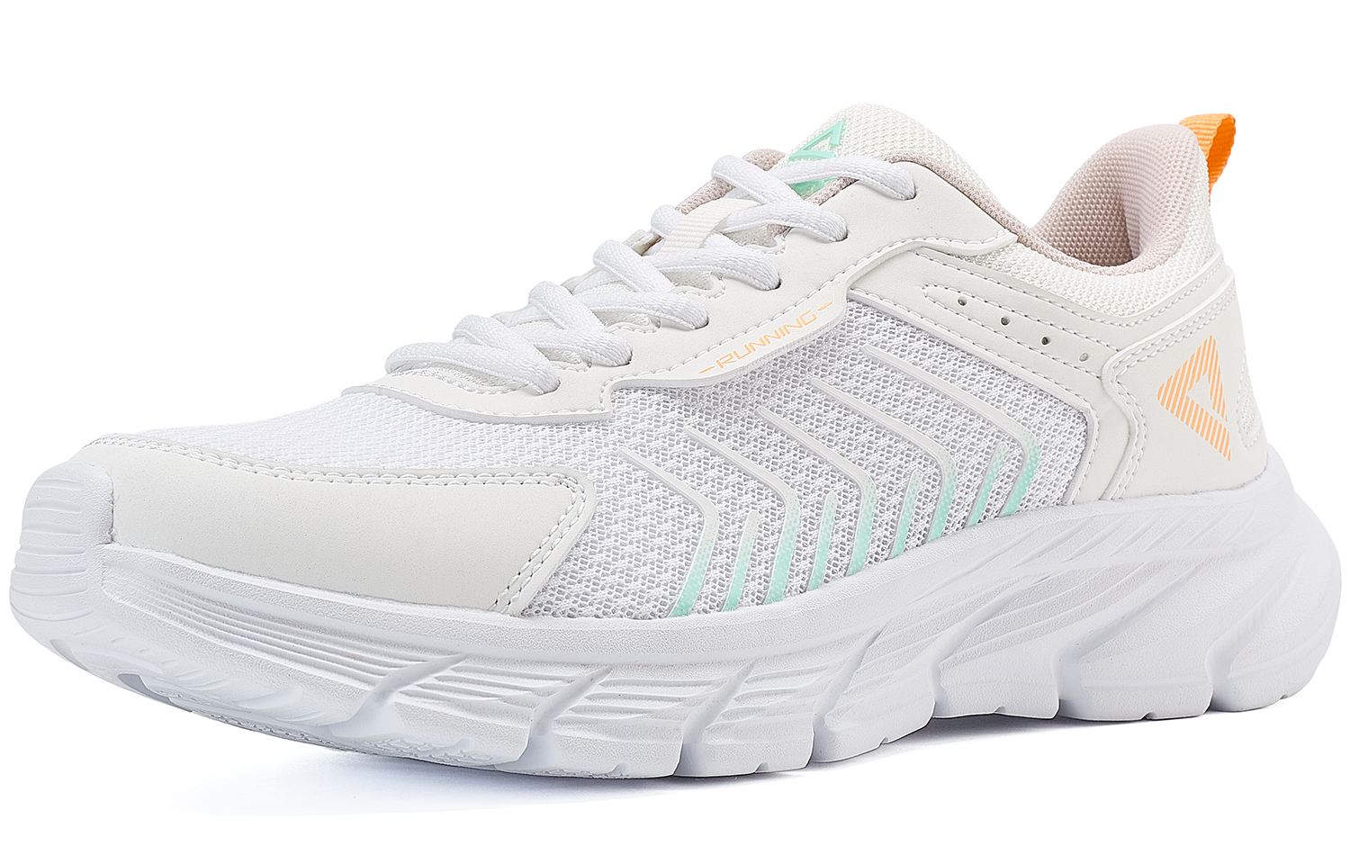 PEAK Running Shoes Women’s Low Top Large White Light Green