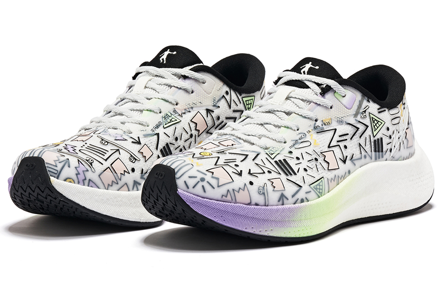 QIAODAN Flying Shadow 3.0 Running Shoes Women’s Low Top White/Black/Purple