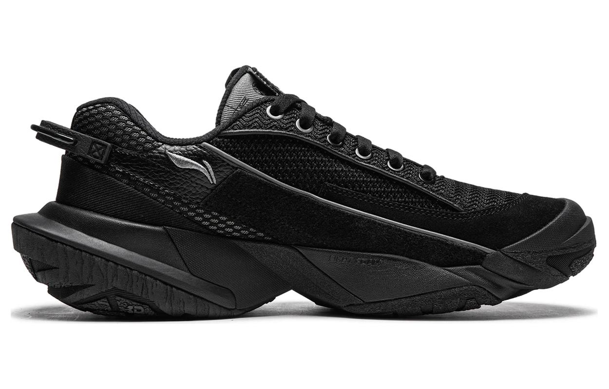 Li Ning Cushioning Abrasion Resistant Breathable Low top Running Shoes Men’s Black