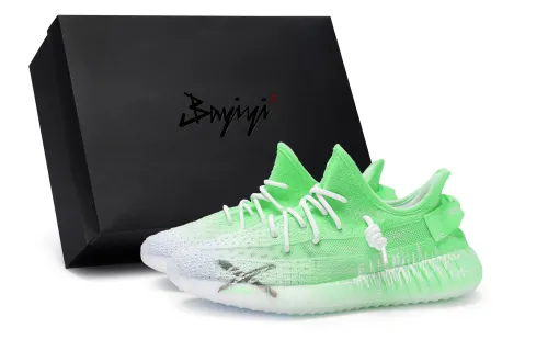 Adidas Originals Yeezy Boost 350 V2 Low top Casual Shoes Unisex White Green