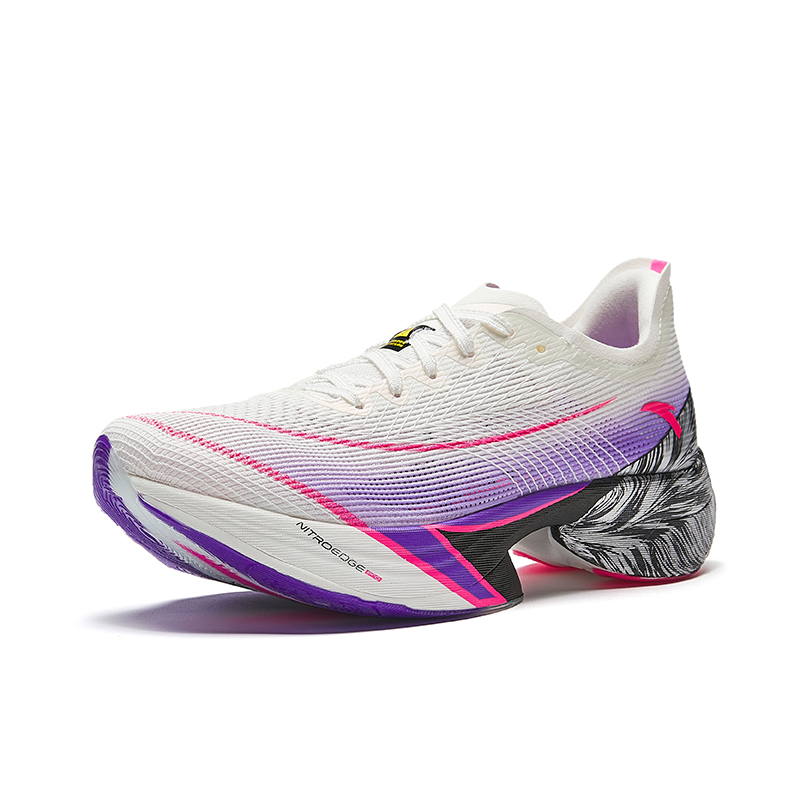 Anta C10 Pro Slip Resistant And Breathable Low top Marathon Running Shoes Women’s White Purple Pink