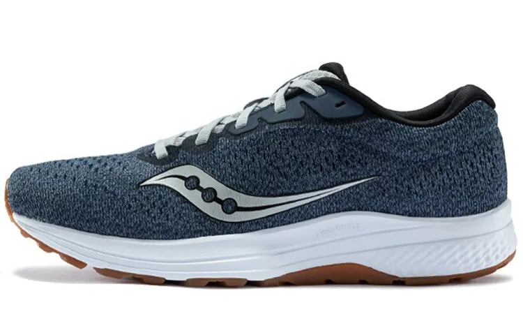 Saucony Clarion 2 Mesh Cushioning Slip Resistant Lightweight Low top Running Shoes Men's Dark Blue Silver