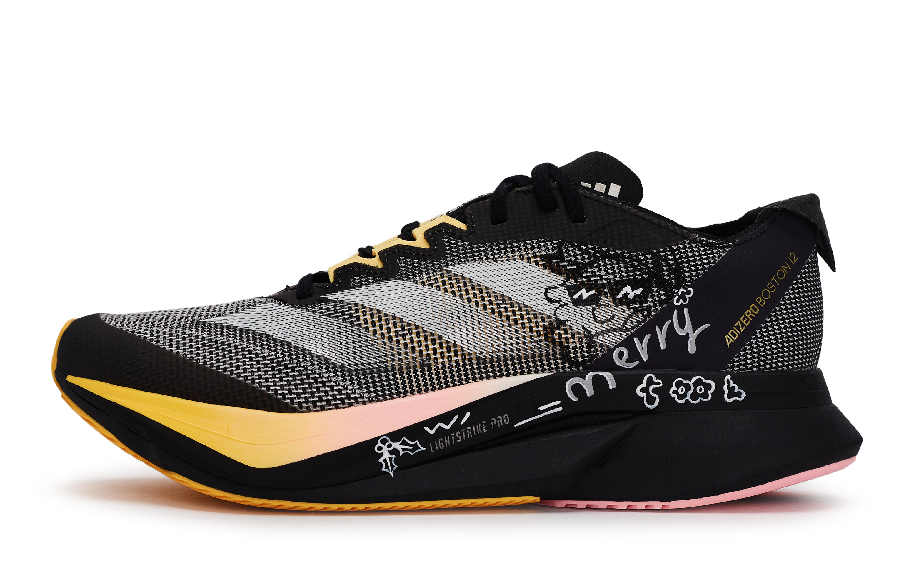 Adidas Adizero Boston 12 Cushioning Low top Running Shoes Unisex Black Gray