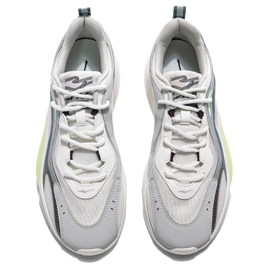 Erke Slip Resistant Abrasion Resistant Low top Training Running Shoes Unisex White Blue Green