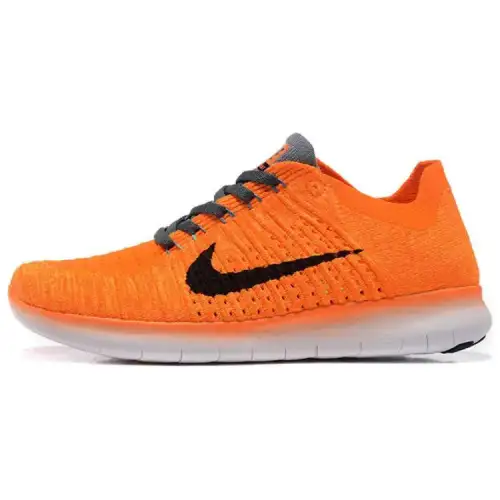Nike Free Rn Flyknit Laser Orange/Black Gamma Blue Cool Grey Women's