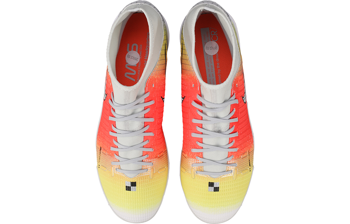 Мужские кроссовки Nike Mercurial Superfly TF (оранжево-желто-серебристый) — фото 4