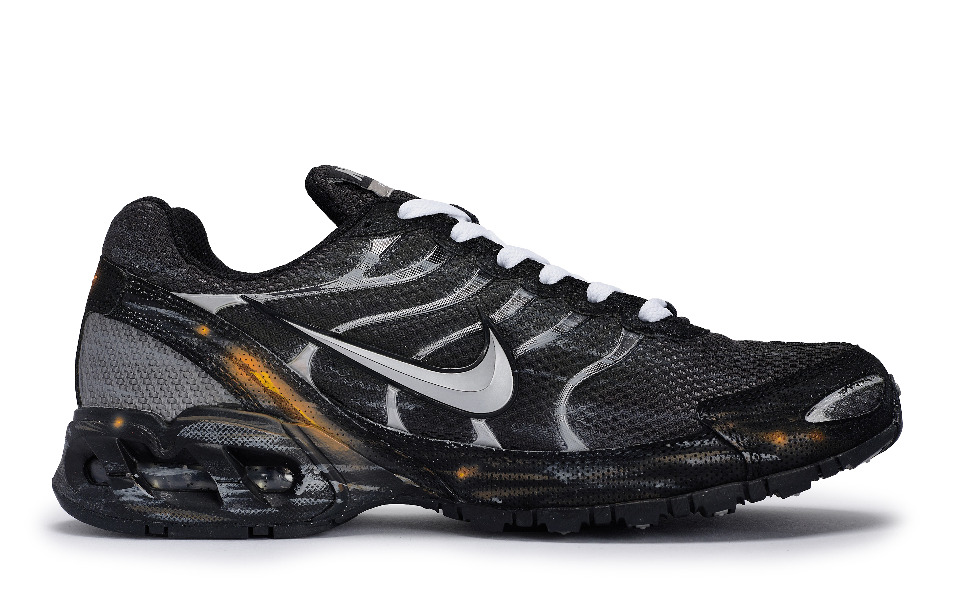 Nike Air Max Torch 4 Cushioning Slip Resistant Abrasion Resistant Low top Running Shoes Men’s Black White Silver Orange