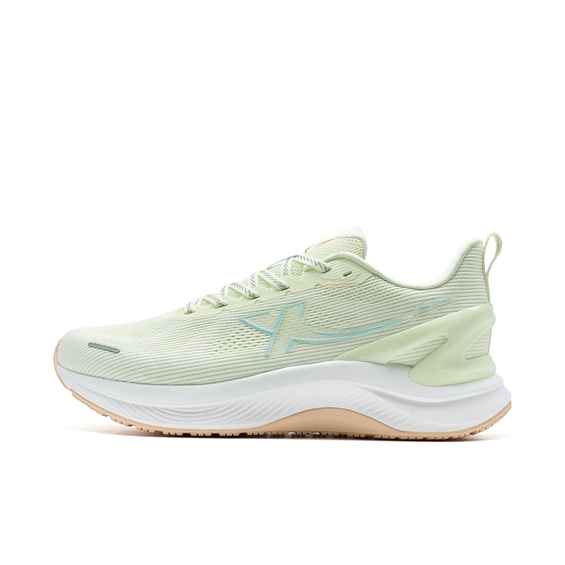 XTEP Ride ET Running Shoes Women’s Low Top Cream Yellow Green/Sail White