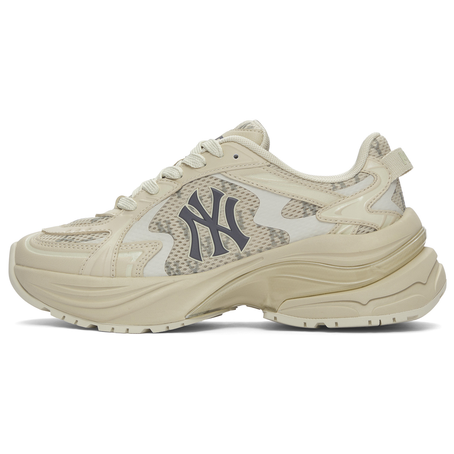 MLB New York Yankees Synthetic Leather Low top Casual Running Shoes Unisex Beige
