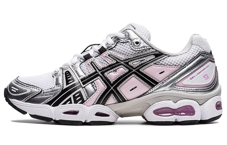 Женские кроссовки ASICS Asics GEL-Nimbus 9 (бело-серебряные с черным)