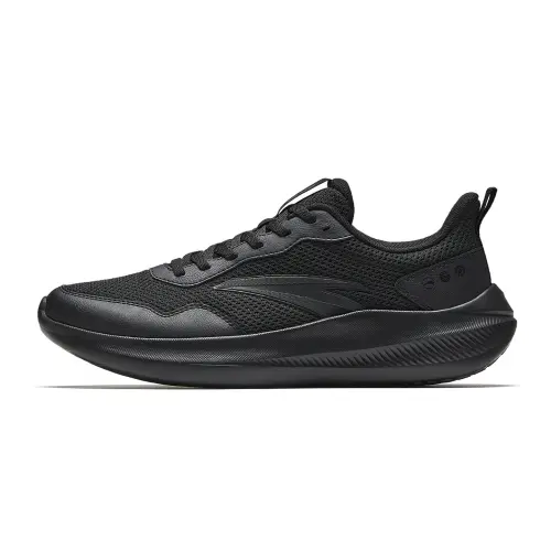 Anta Cushioning Slip Resistant Breathable City Commuting Running Shoes Men's Basic Black