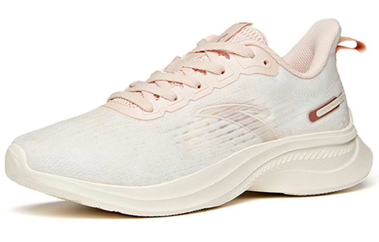 Anta Cushioning Slip Resistant Abrasion Resistant Breathable Lightweight Low top Running Shoes Women’s White Pink