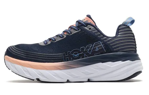 HOKA ONE ONE Bondi 6 Comfortable Low top Running Shoes Women's Navy Blue